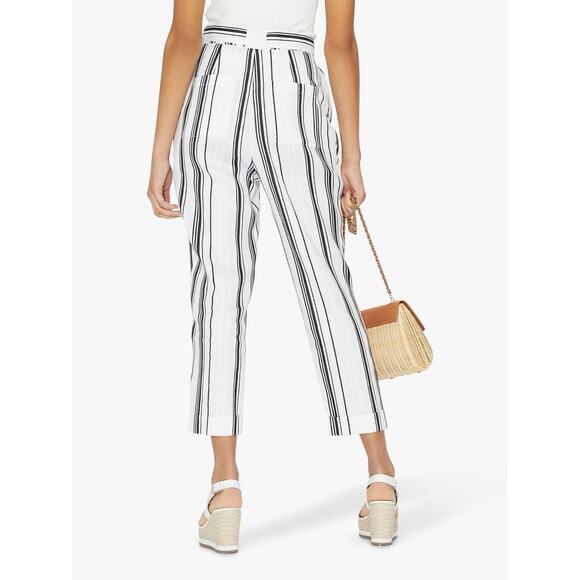 Ted Baker London Asherr White Striped Tapered Trouser Pants Size 4 - Picture 4 of 12